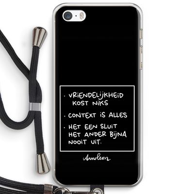 Mijn Motto's: iPhone 5 / 5S / SE Transparant Hoesje met koord