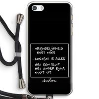 Mijn Motto's: iPhone 5 / 5S / SE Transparant Hoesje met koord