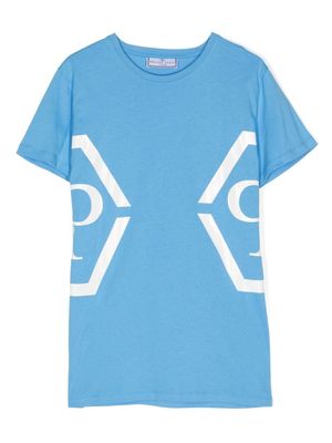 Philipp Plein Junior t-shirt à logo imprimé - Bleu