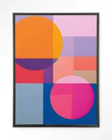 Urban Cotton Wandkleed 'Combine' 110 x 145cm in Floating Frame - black