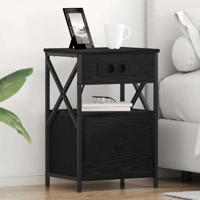 Bedside kasten 2 pcs Zwart eiken 40 x 31 x 60 cm Bewerkt hout