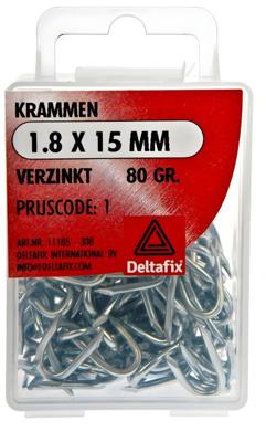 Krammen 1.8 15mm verz 80gr - Deltafix