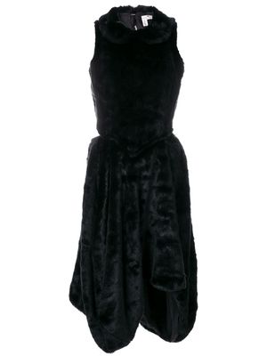 Comme Des Garçons Pre-Owned robe asymétrique en fourrure artificielle - Noir