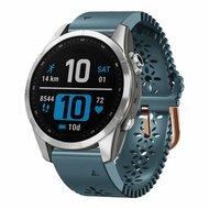 Flower siliconen bandje - Grijsblauw - Garmin Fenix 8 - 43mm