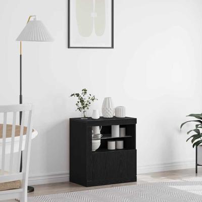 Dressoir Zwart 60.5 x 37 x 67 cm Bewerkt hout
