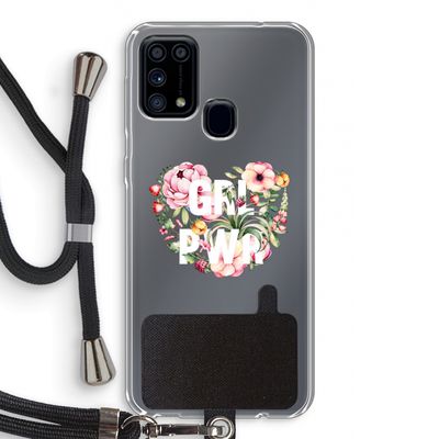 GRL PWR Flower: Samsung Galaxy M31 Transparant Hoesje met koord