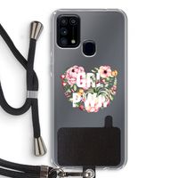 GRL PWR Flower: Samsung Galaxy M31 Transparant Hoesje met koord