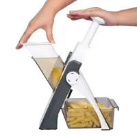 SliceMaster Instelbare Groentesnijder - Handmatige Dicer met Roestvrijstalen Mes - Efficiënt & Energiezuinig Keukenhulpmiddel