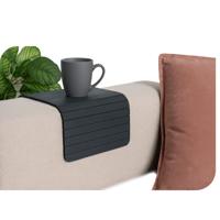 H&S collection Bankleuning dienblad flexibel - zwart - bamboe - 44 x 24 cm - armleuning
