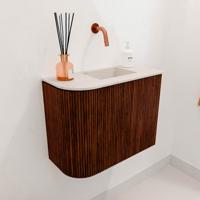 Toiletmeubel Mondiaz Joya Dlux | 51.6 cm | Meubelkleur Ruby | Faye wastafel Meli Wasbak Rechts | Zonder kraangat(en)
