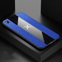 Voor vivo Y91 XINLI stiksels doek textuur schokbestendig TPU beschermhoes (blauw)
