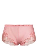 Carine Gilson lace-trim silk shorts - Rose