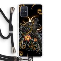 Huilende Wolf: Samsung Galaxy A71 Transparant Hoesje met koord
