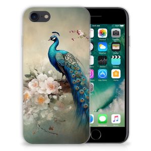 TPU Hoesje voor iPhone SE 2022 | SE 2020 | 8 | 7 Vintage Pauwen