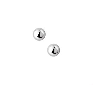 TFT Oorknoppen Halfbol Zilver Gerhodineerd Glanzend 8 mm x 8 mm
