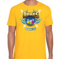 Wintersport verkleed t-shirt voor heren - apres ski drinking team - geel - winter outfit - thumbnail