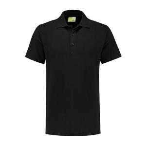 Heren basic poloshirt - zwart - korte mouw - katoen