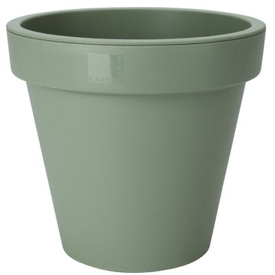 Plantenpot/bloempot - Tuin buiten - kunststof - groen - D20 cm