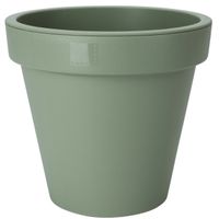 Plantenpot/bloempot - Tuin buiten - kunststof - groen - D20 cm