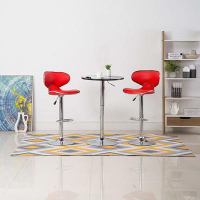 Barstoelen 2 st kunstleer rood