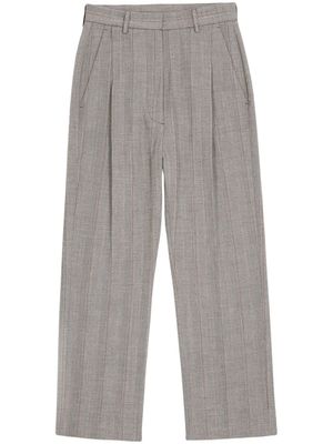 MM6 Maison Margiela pantalon plissé à coupe courte - Gris