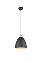 Trio HanglampJagger zwart met houtbruin - R30681032