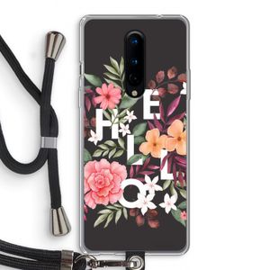 Hello in flowers: OnePlus 8 Transparant Hoesje met koord