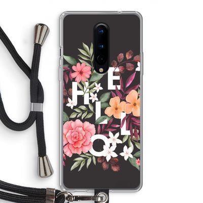 Hello in flowers: OnePlus 8 Transparant Hoesje met koord