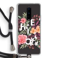 Hello in flowers: OnePlus 8 Transparant Hoesje met koord