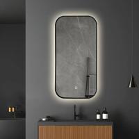 Badkamerspiegel SaniClear Denver | 50x100 cm | Indirecte verlichting | Touch button | Met spiegelverwarming | Zwart frame