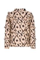 Like Flo winter blouse meisjes - beige/bruin - Carlin - geweven - ruffle