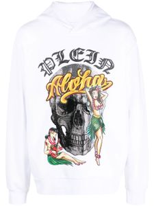 Philipp Plein hoodie à imprimé graphique - Blanc