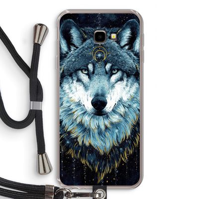 Darkness Wolf: Samsung Galaxy J4 Plus Transparant Hoesje met koord