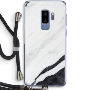 Elegante marmer: Samsung Galaxy S9 Plus Transparant Hoesje met koord
