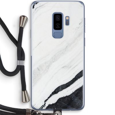 Elegante marmer: Samsung Galaxy S9 Plus Transparant Hoesje met koord