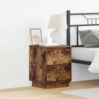Nachtkastje 2 pcs Gerookt eiken 39 x 34.5 x 50 cm Bewerkt hout