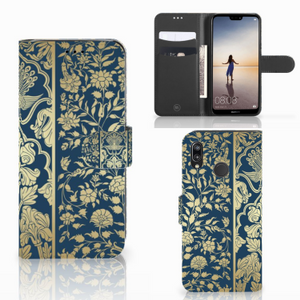 Huawei P20 Lite Hoesje Beige Flowers