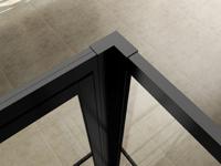 Wiesbaden Horizon koppelset inloopdouche met nisdeur mat zwart - thumbnail