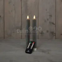 LED Dinerkaars Wax 23cm Grijs 2st