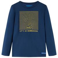 VidaXL Kindershirt met lange mouwen 116 marineblauw