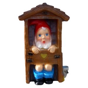 Tuinkabouters op toilet 30 cm   -