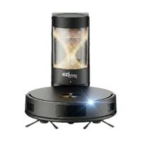 EZICLEAN CyberFlow MAX Robotstofzuiger en -dweil - GYROSMART met legen basisstation - 10.000 Pa - 2 L - 80 min - Zwart