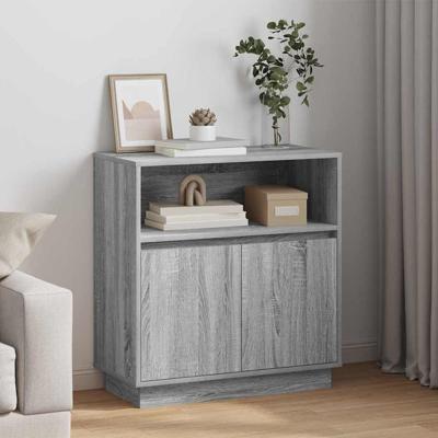 Dressoir met LED Grijs sonoma 71 x 34,5 x 75 cm Bewerkt hout