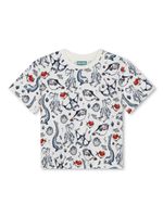 Kenzo Kids t-shirt en coton à imprimé aquatique - Blanc - thumbnail