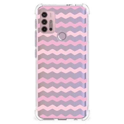 Motorola Moto G30 | G20 | G10 Doorzichtige Silicone Hoesje Waves Roze