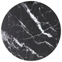 Tafelblad Ø90x1 cm gehard glas met marmeren design zwart