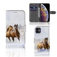 Apple iPhone 11 | Telefoonhoesje | Met pasjeshouder | Paarden