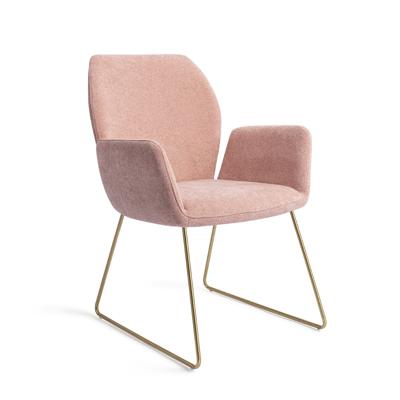 Jesper Home Eetkamerstoel 'Misaki' Slide Gold, kleur Anemone