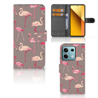 Xiaomi Redmi Note 13 5G Telefoonhoesje met Pasjes Flamingo - thumbnail
