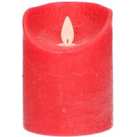 1x Rode LED kaarsen / stompkaarsen met bewegende vlam 10 cm - thumbnail